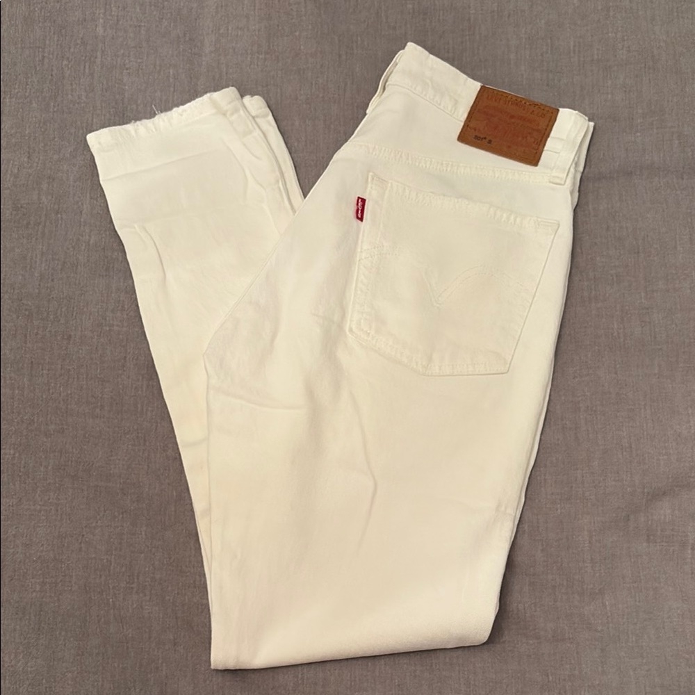 Levi's 501 White Straight Jeans